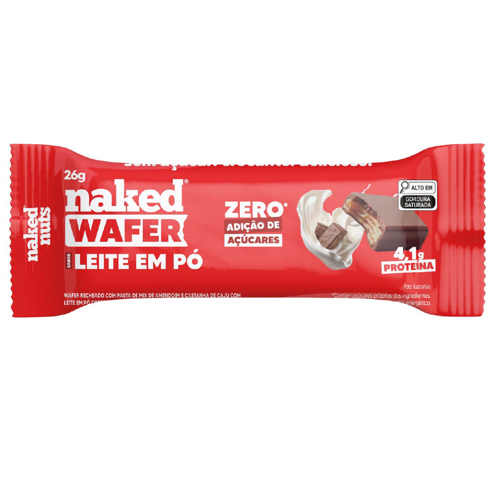 Naked Wafer - Wafer Leite em pó com Chocolate ao leite (26g