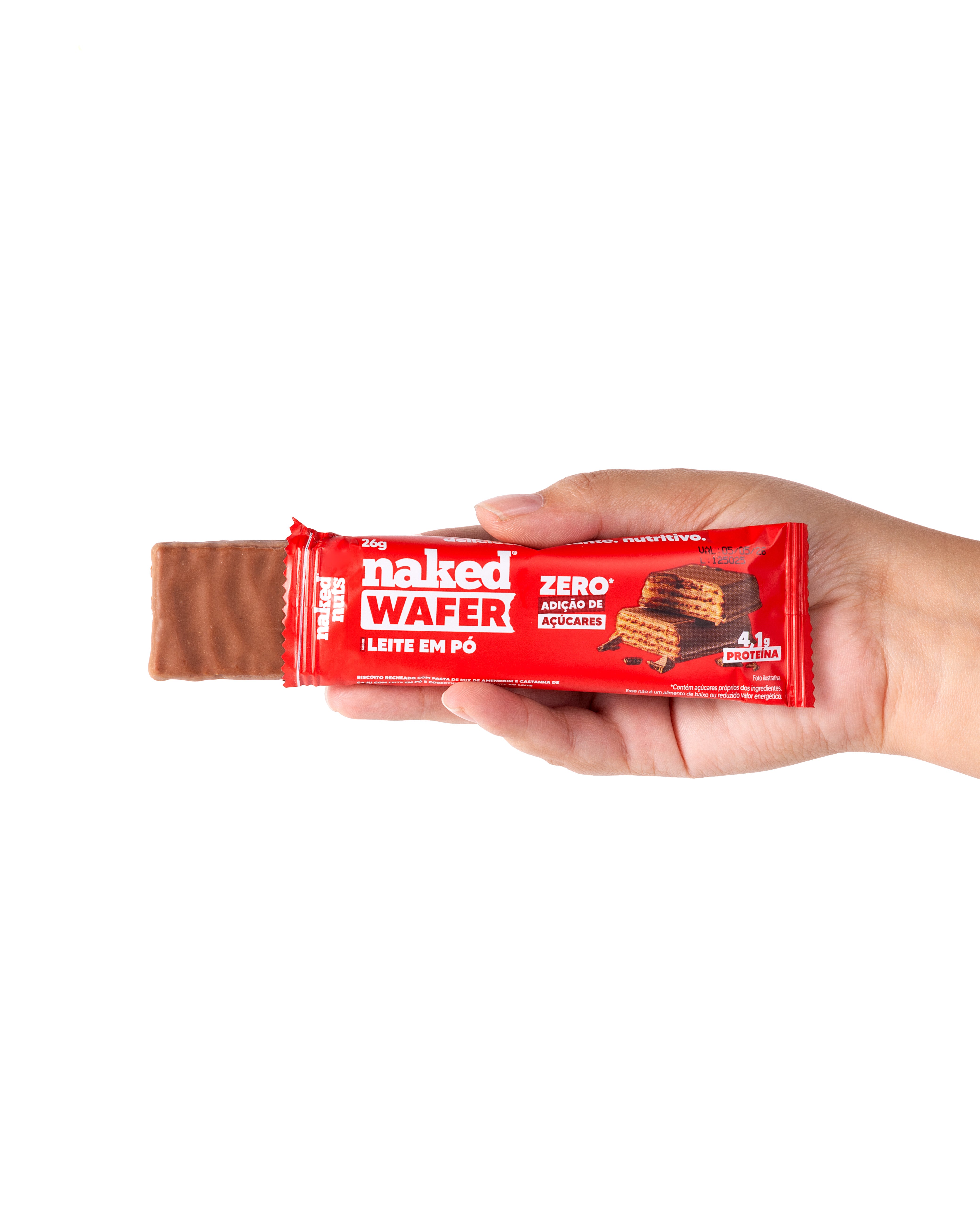 Naked Wafer - Wafer Leite em pó com Chocolate ao leite (26g