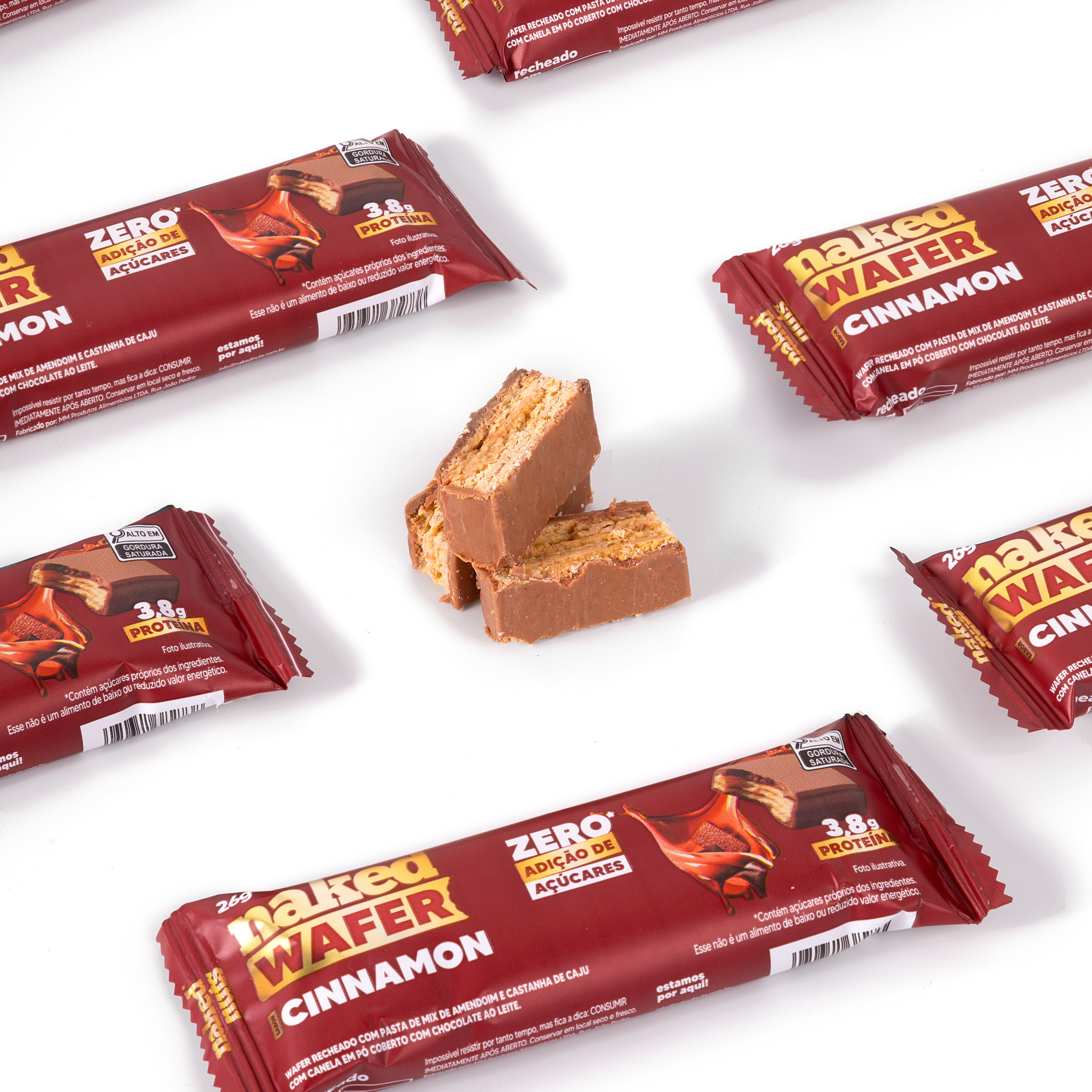 Naked Wafer Cinnamon – Wafer Zero Açúcar, Sabor Canela | Naked Nuts