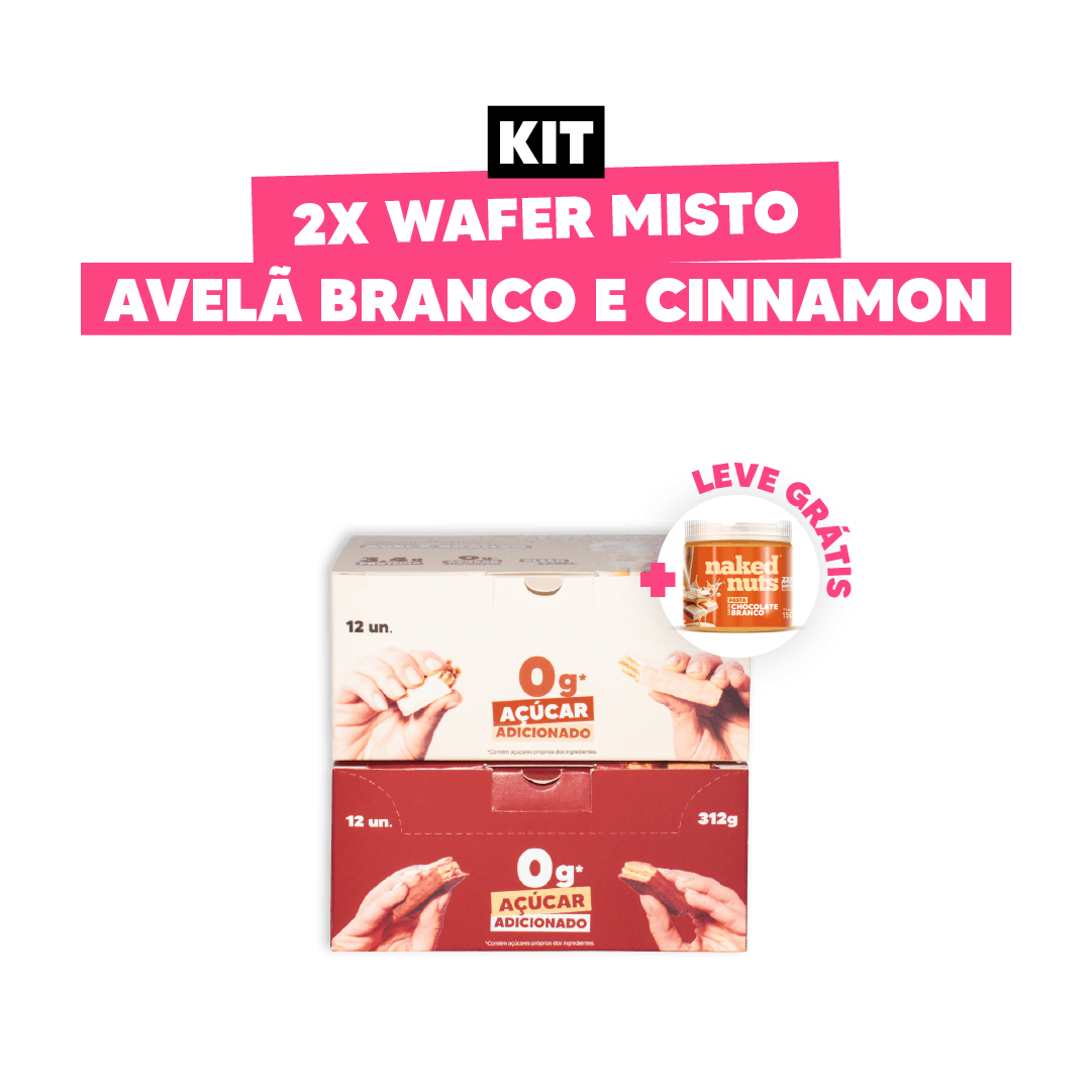 2X Wafer Misto (Cinnamon + Avelã Branco)