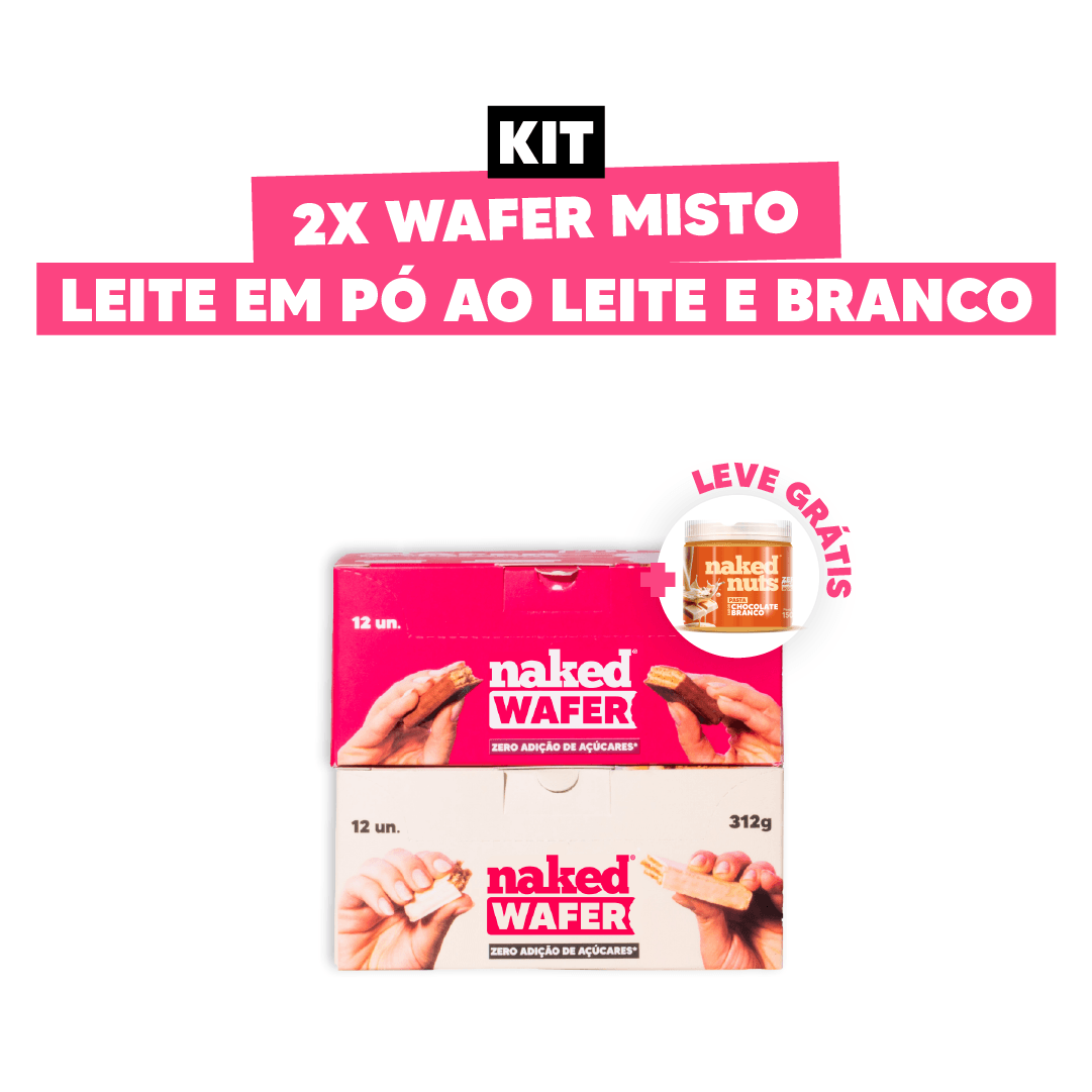 2X Naked Wafer Misto Leite em Pó (Kit)