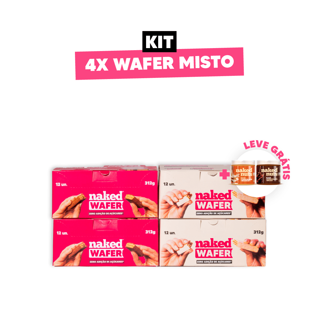 4X Naked Wafer Misto Leite em pó (Kit)