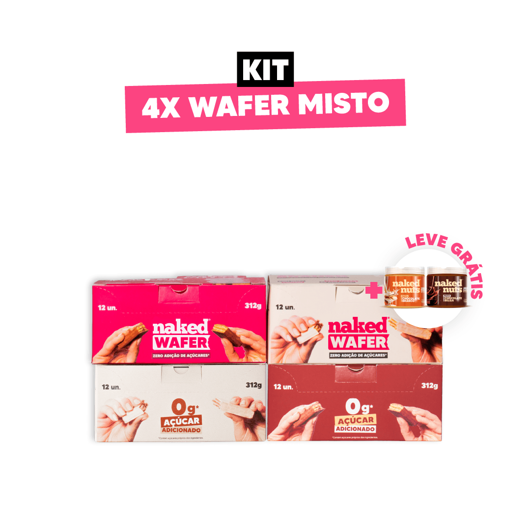 4X Wafer Misto (Cinnamon + Leite em pó ao...