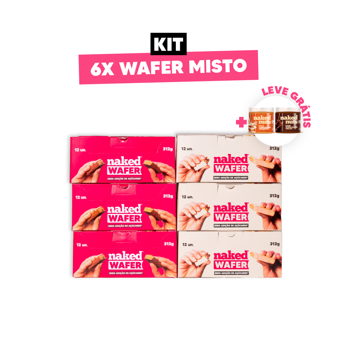 6X Naked Wafer Misto - Leite em Pó