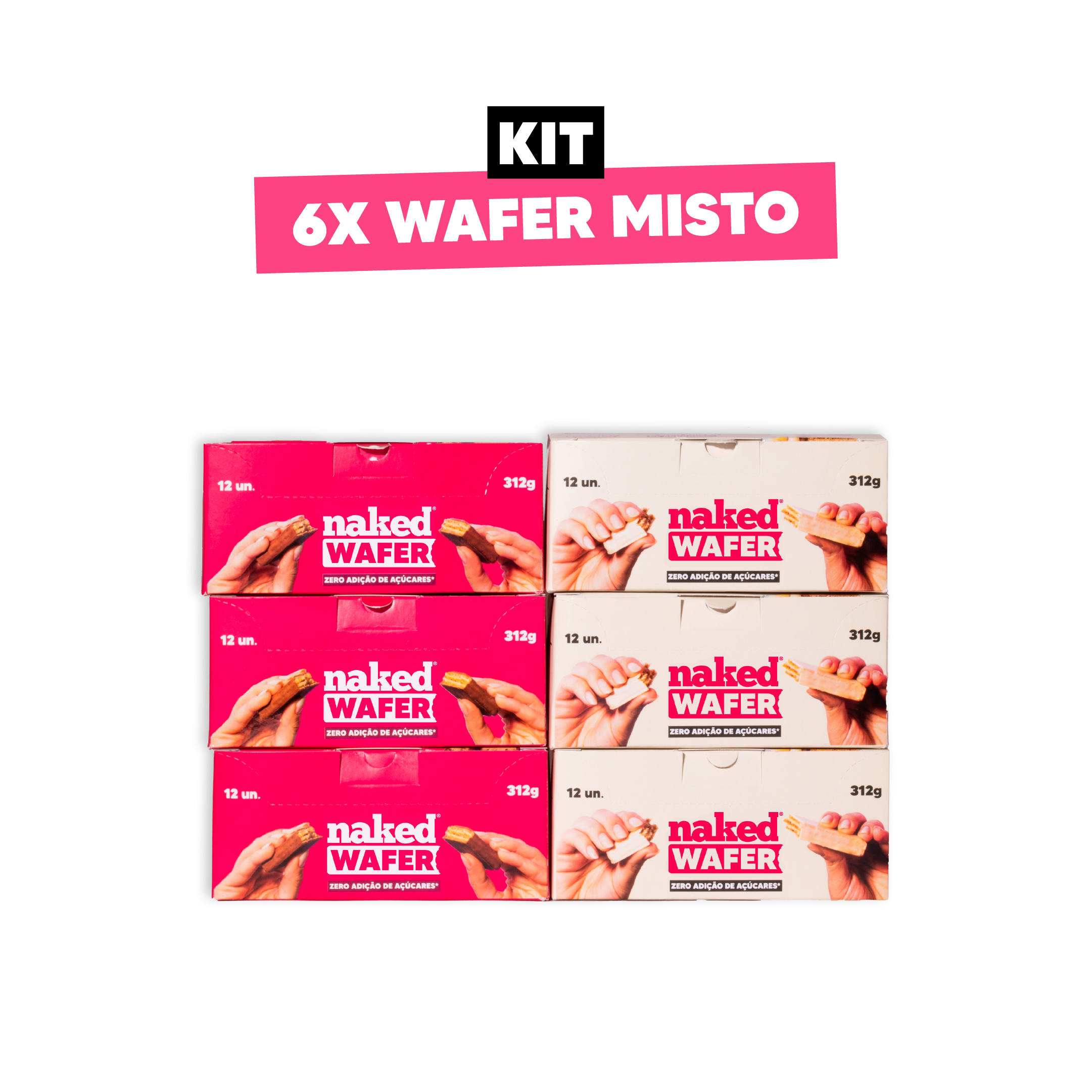 6X Naked Wafer Misto - Leite em Pó