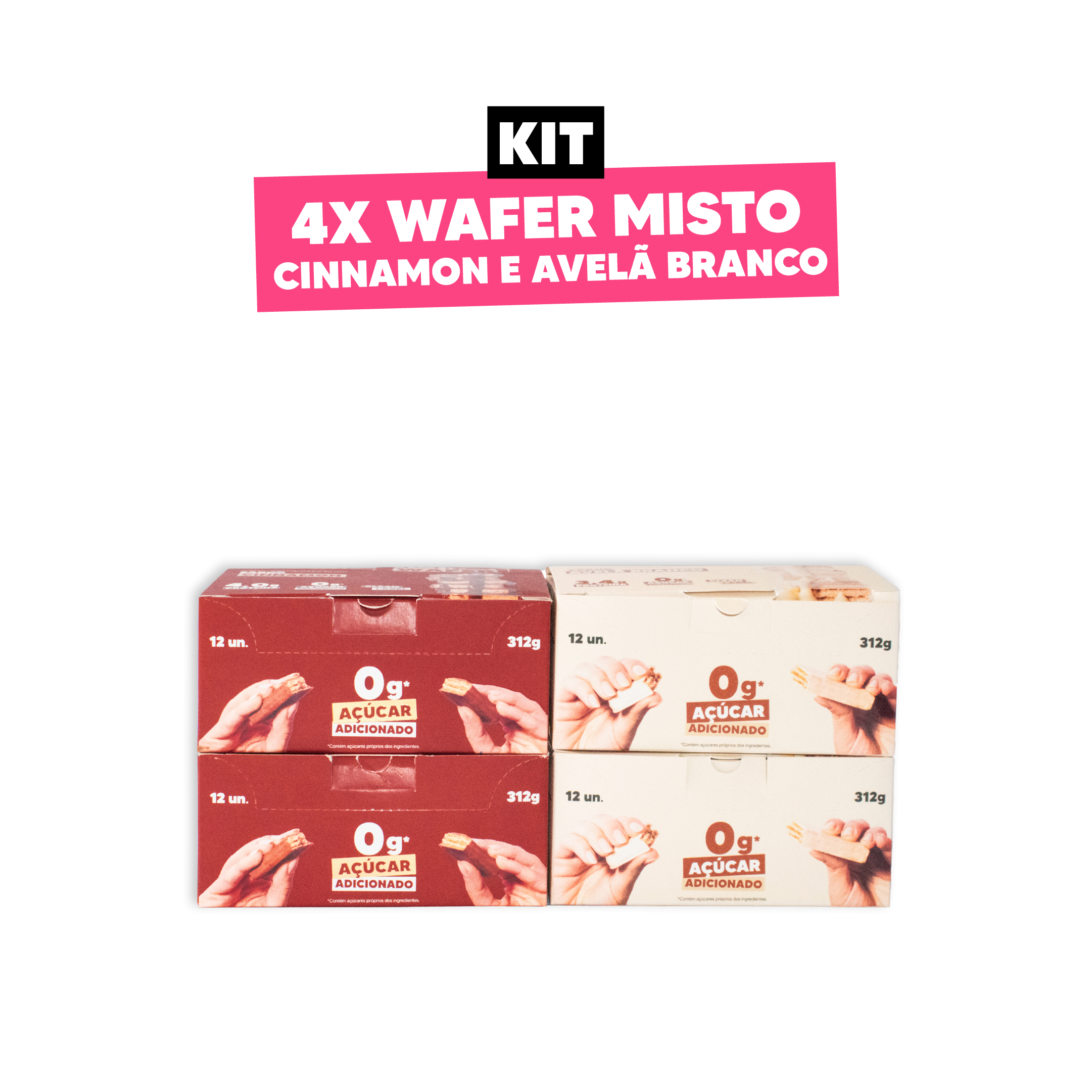 4x Wafer (Cinnamon + Avelã Branco)